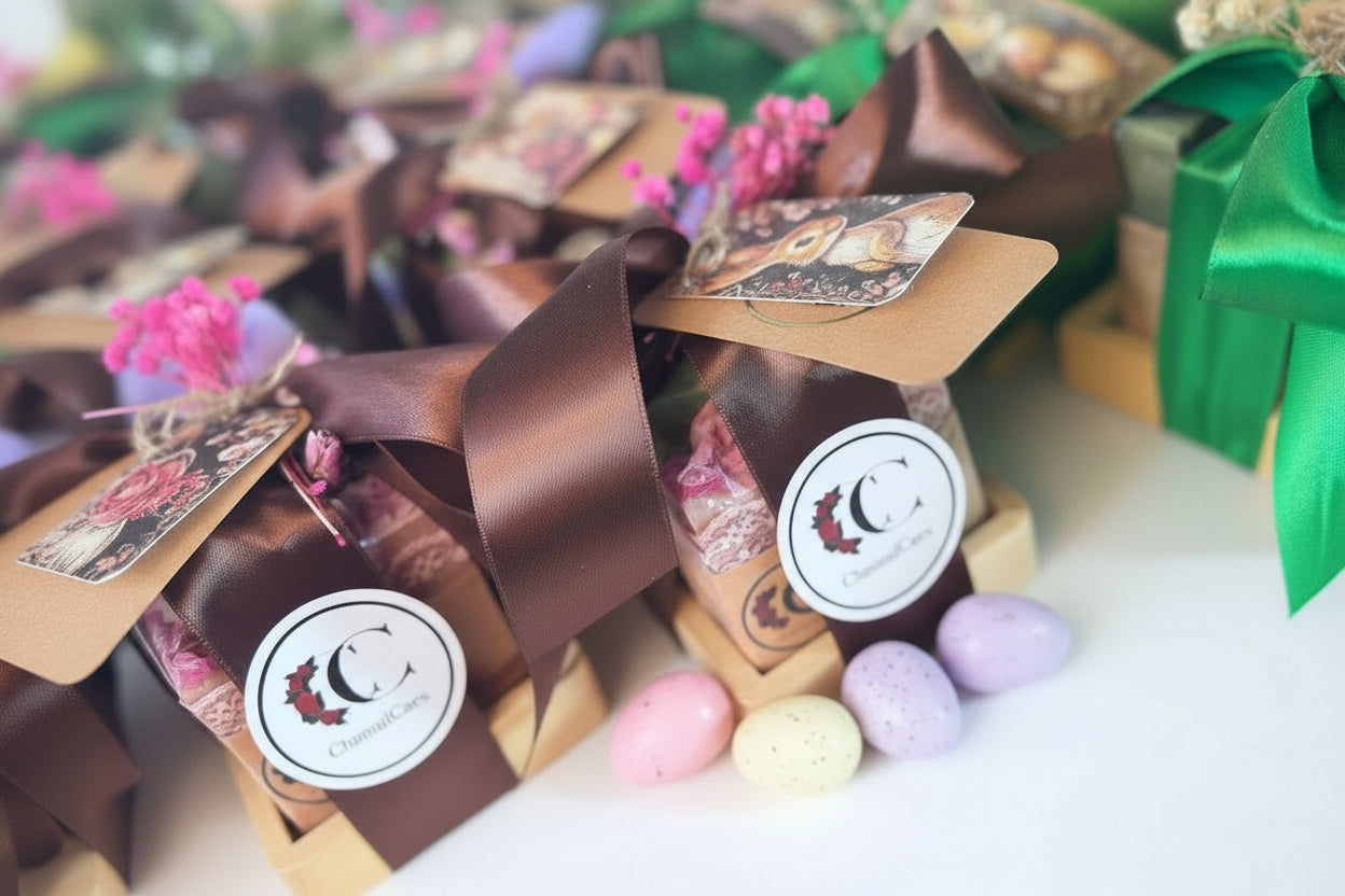 Oster Set Klassisch mit ( 4 Naturseifen & Seifenablage Holz)