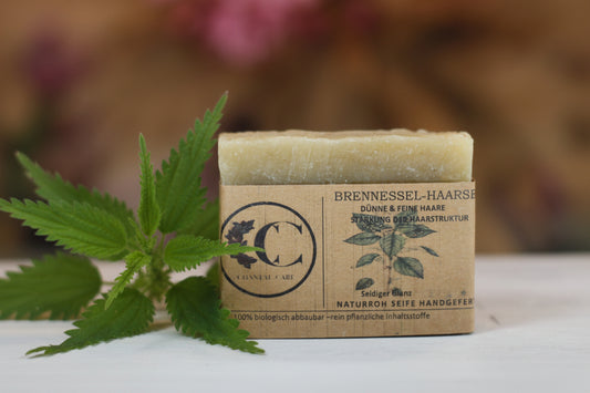 Brennessel Haarseife mit Jungbrennessel, ätherischem Ingwer und Minze